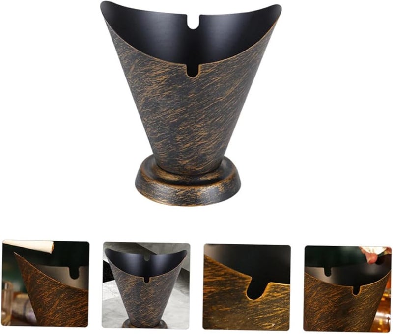 منفضة سجائر حديدية رجعية حاوية رماد محمولة ديكور منزلي كلاسيكي غرفة المعيشة المكتب - Image 4